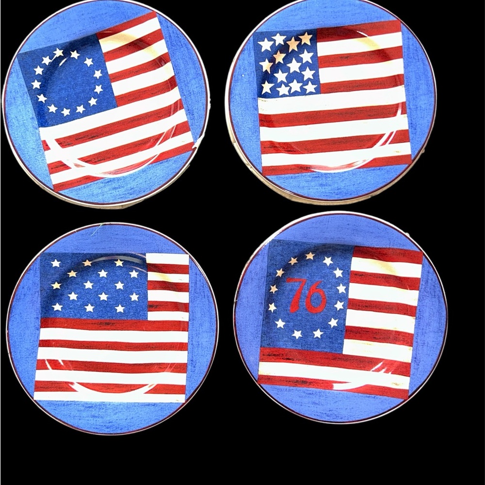 Warren Kimble Brandon House Sakura Spirit of the Flag Plates Patriotic - Picture 2 of 4